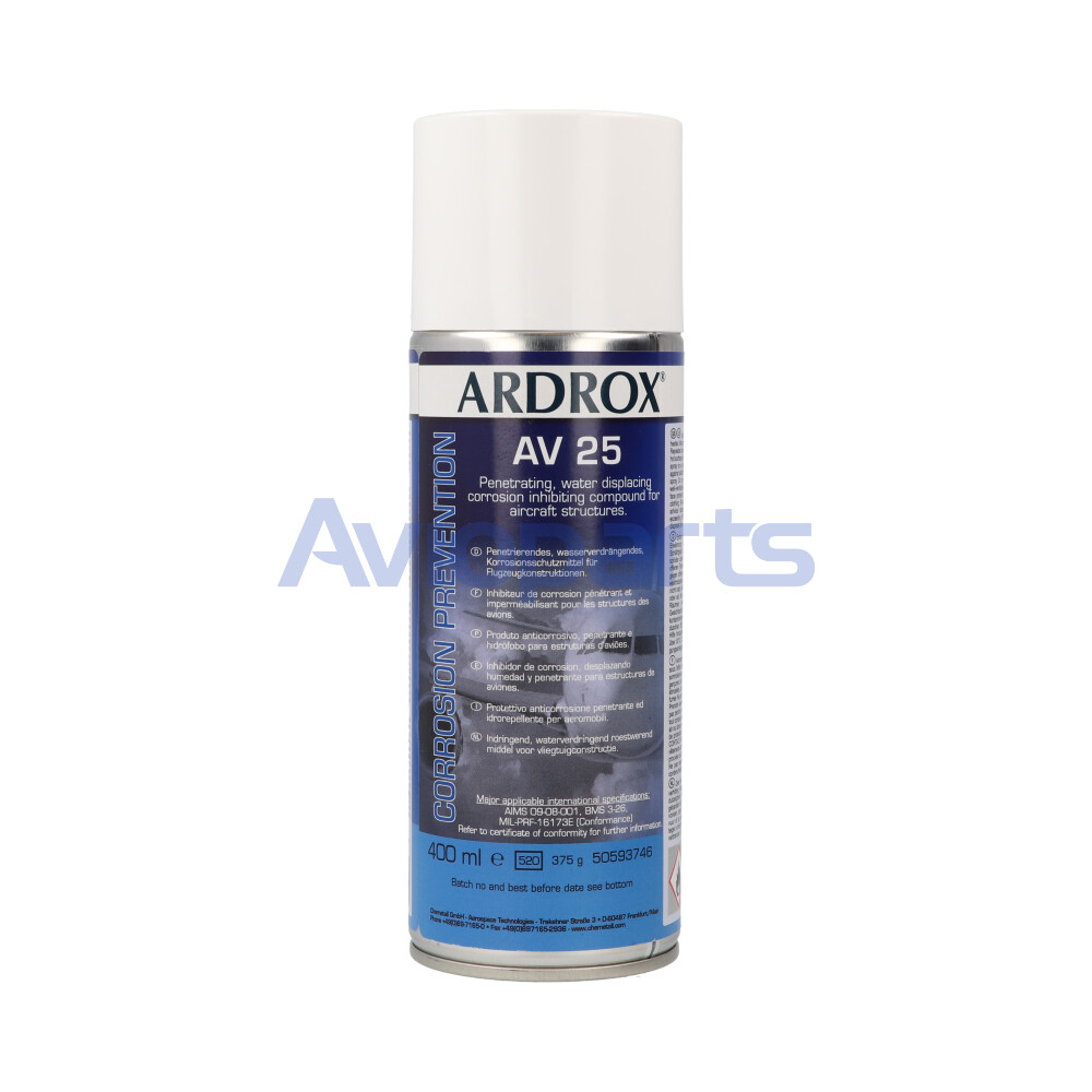 ARDROX AV25 CORROSION INHIBITING COMPOUND, AEROSOL 400 ML //MIL-PRF-16173E Cls 1, Gº 3 (Z11502) CM527